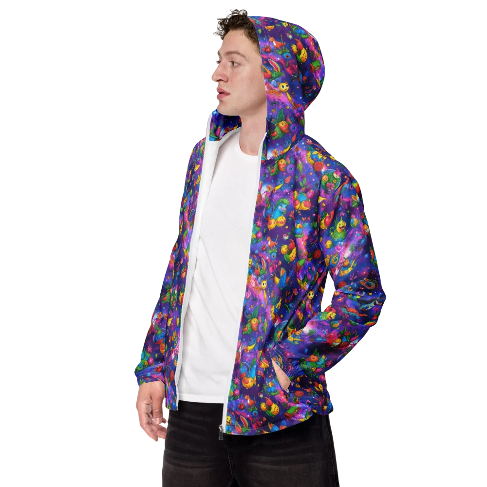 Cosmic Garden Critters on Men's Windbreaker — Left Front
