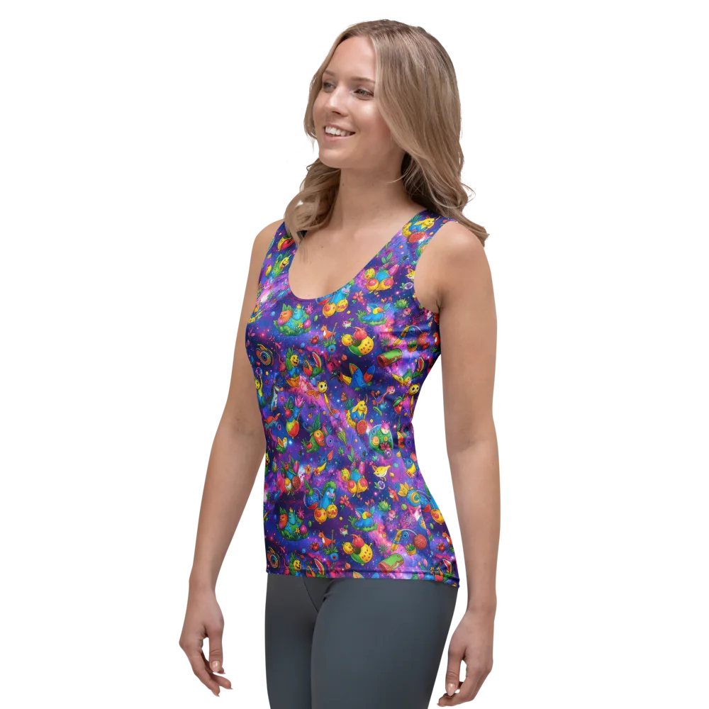 Cosmic Garden Critters on Women's Tank Top — Left Front