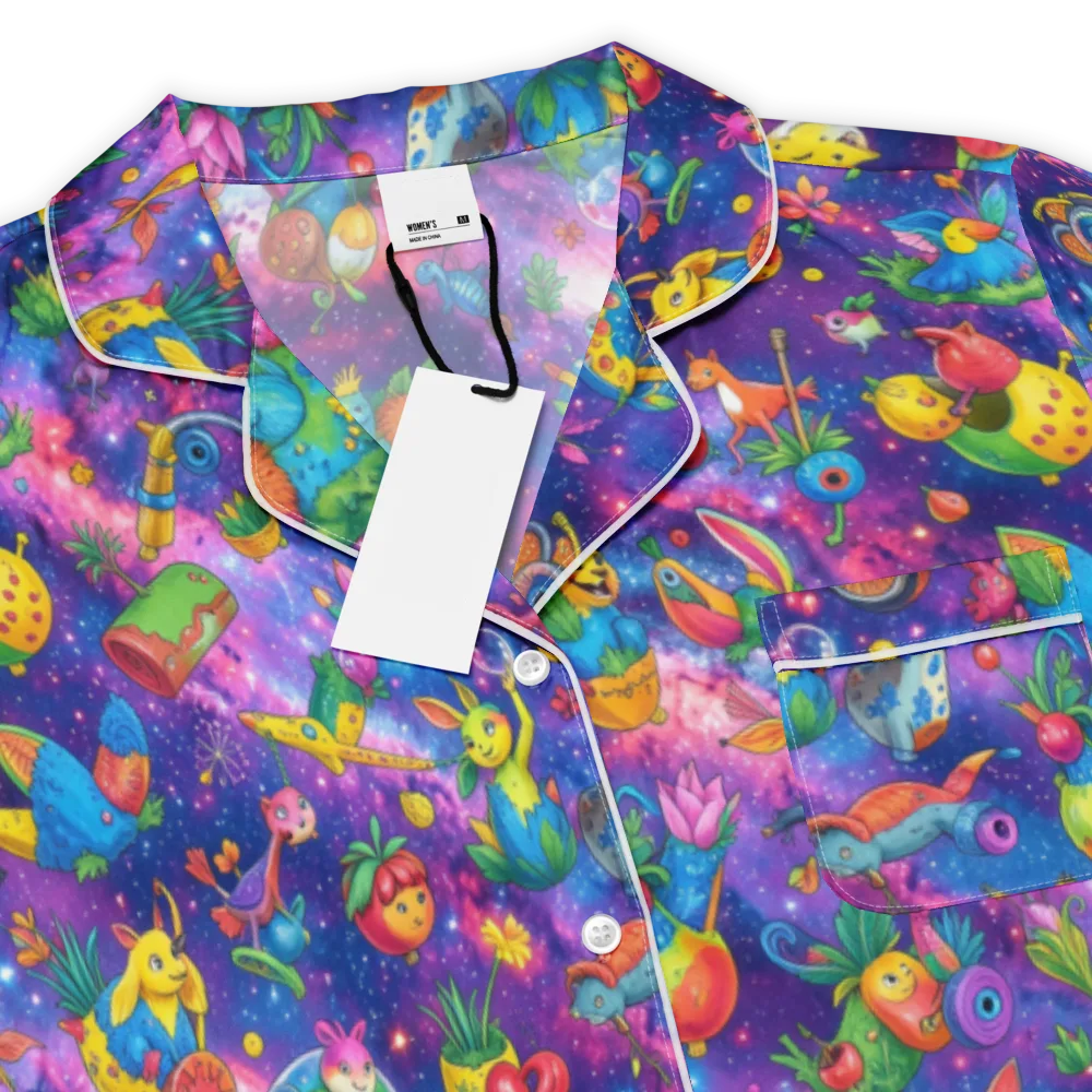 Cosmic Garden Critters on Women's Short Sleeve Pajama Top — Product details
