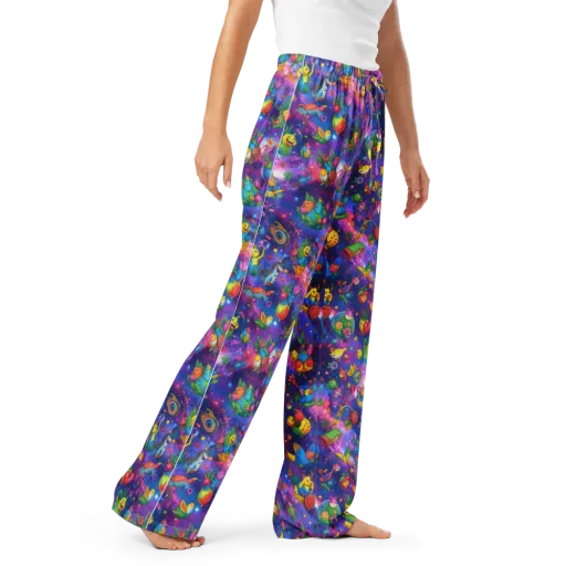 Cosmic Garden Critters on a Women's Pajama Pants