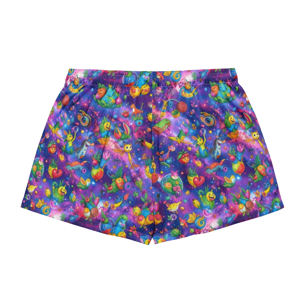 Cosmic Garden Critters on Women's Pajama Shorts — Back
