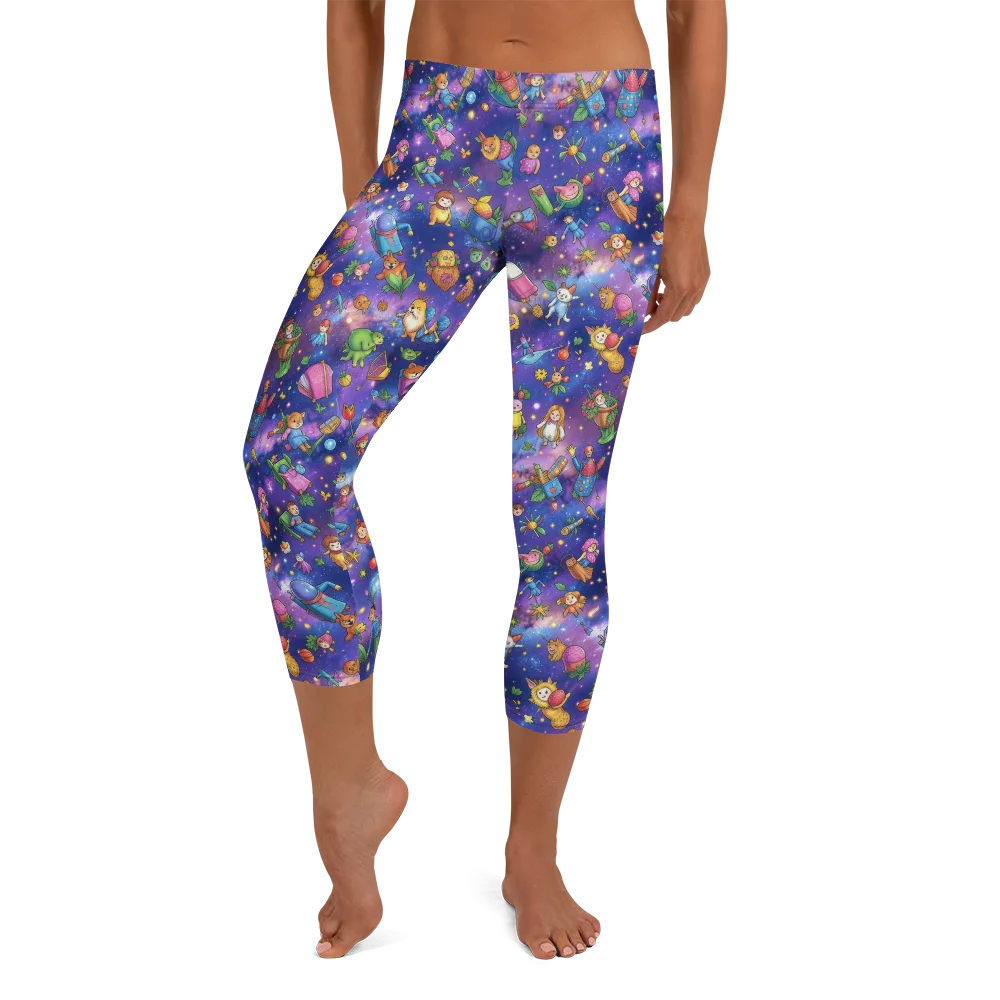 Starry Wonder on Capri Leggings — Front