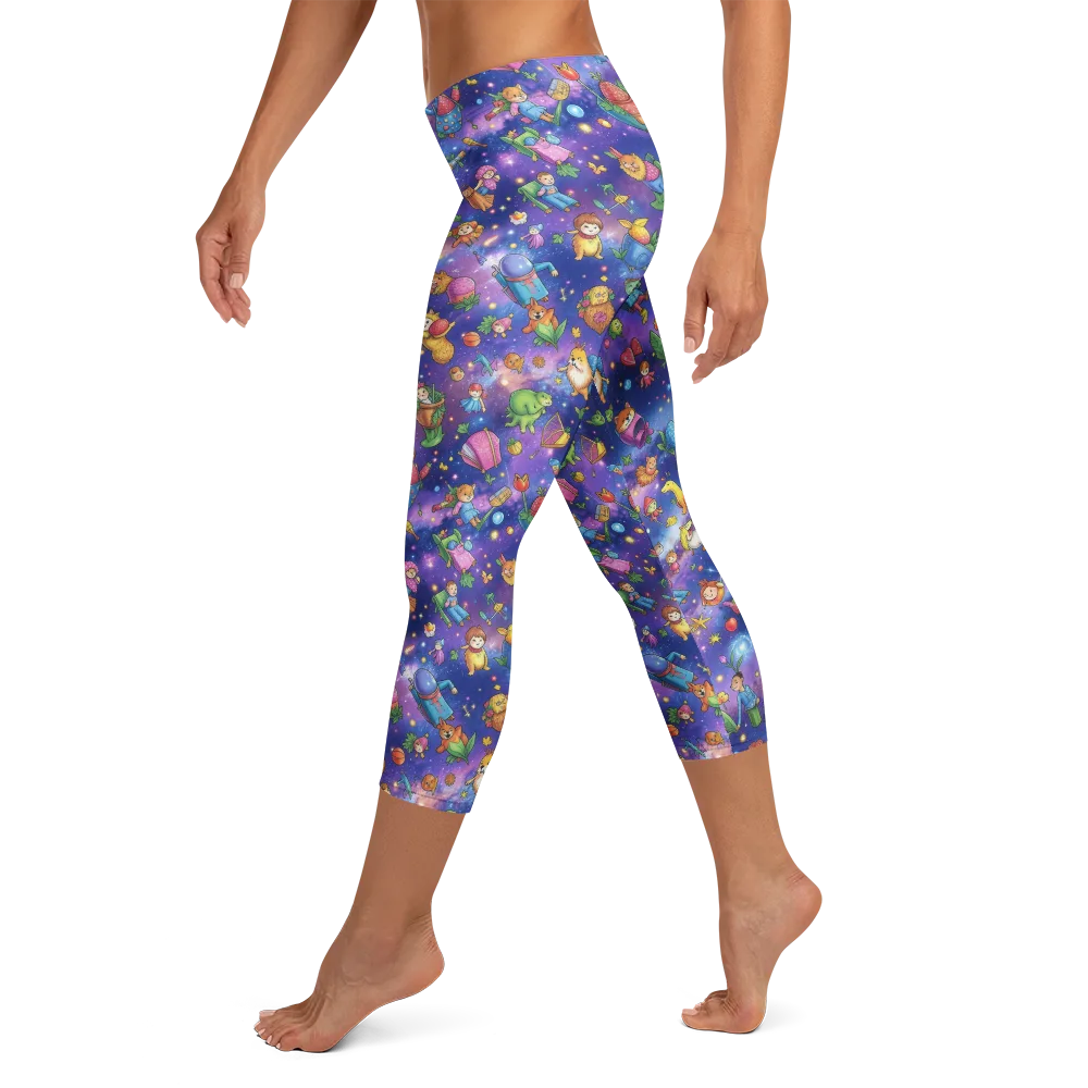 Starry Wonder on Capri Leggings — Left