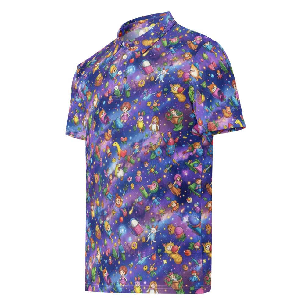 Starry Wonder on Men's Slim Fit Polo Shirt — Left Front