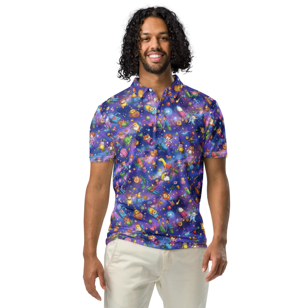Starry Wonder on Men's Slim Fit Polo Shirt — Front