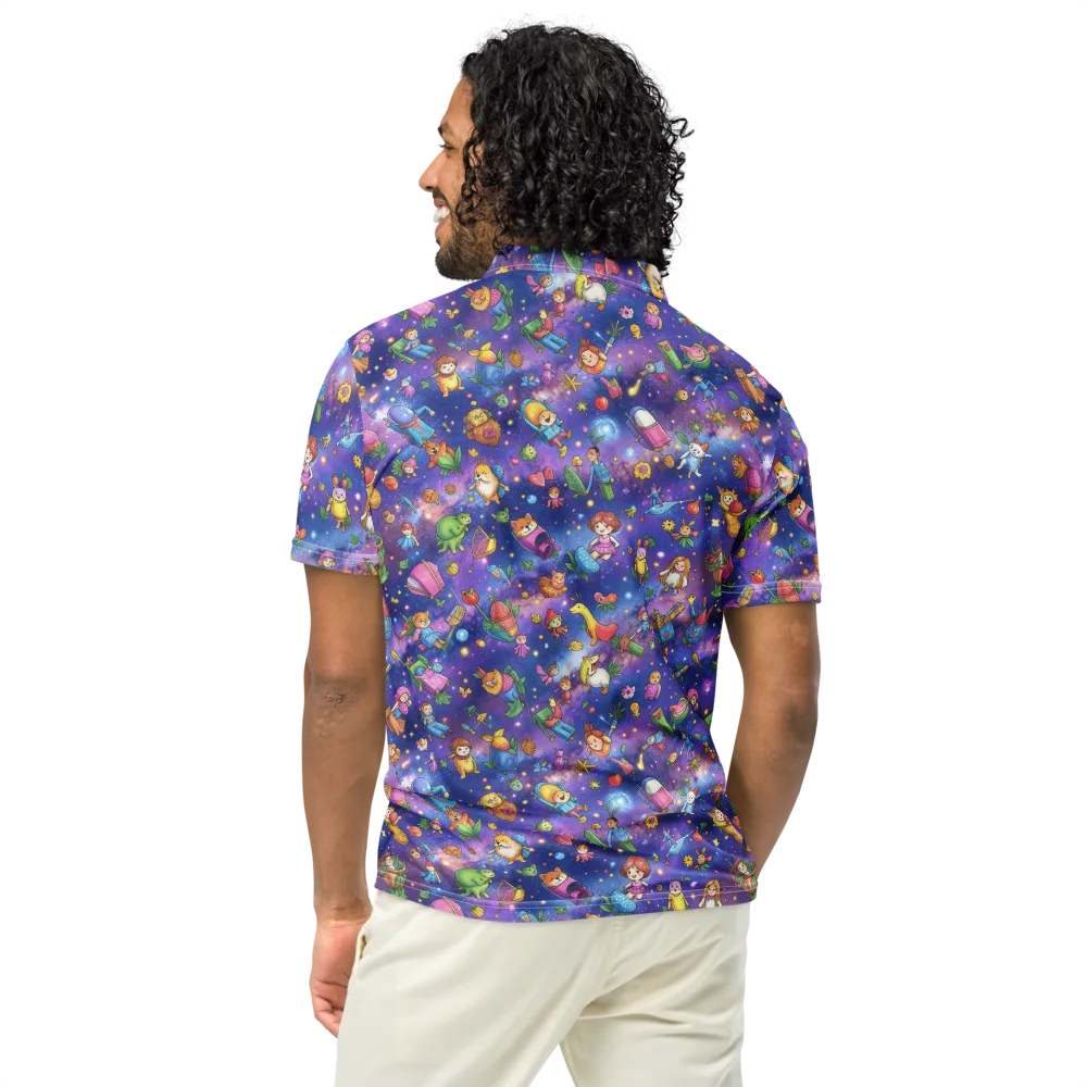 Starry Wonder on Men's Slim Fit Polo Shirt — Back