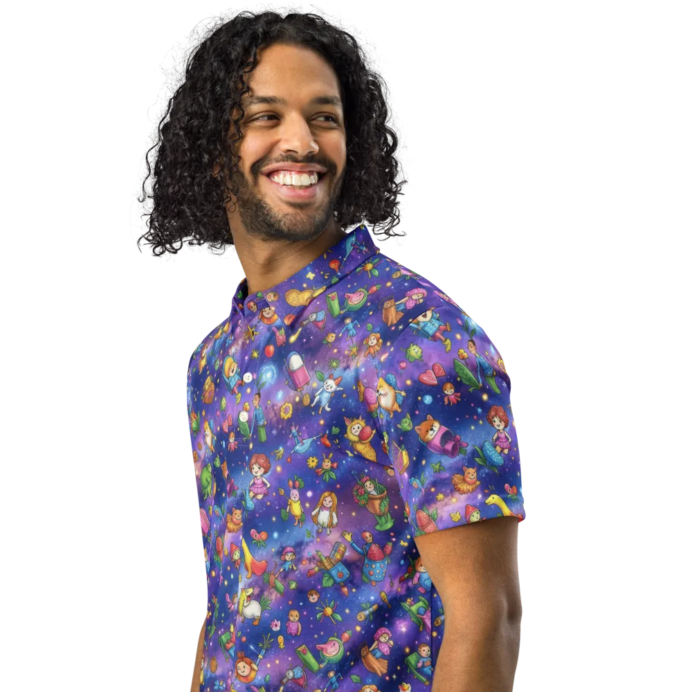 Starry Wonder on Men's Slim Fit Polo Shirt — Left Front