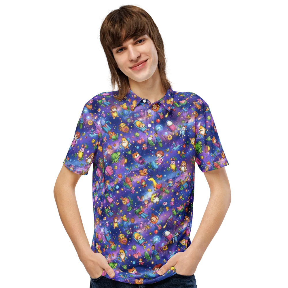 Starry Wonder on Men's Slim Fit Polo Shirt — Front