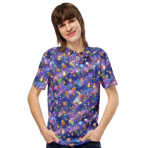 Starry Wonder on a Men's Slim Fit Polo Shirt