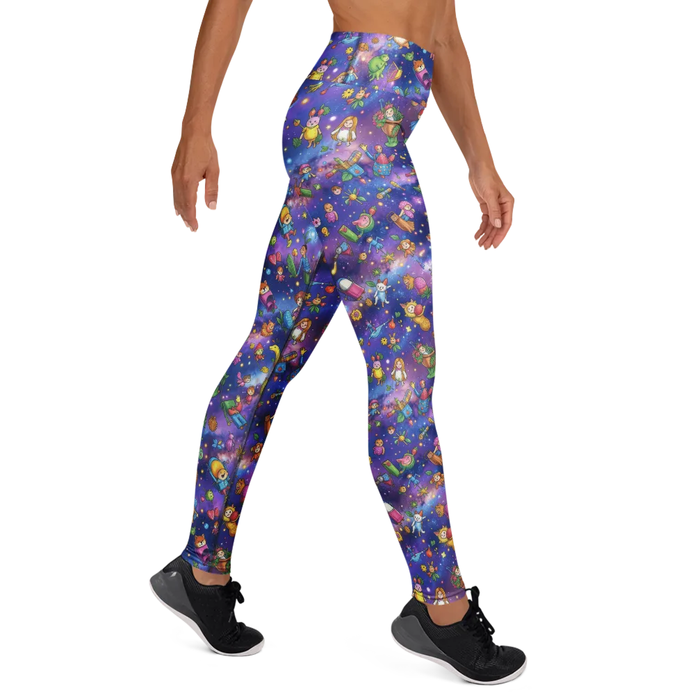 Starry Wonder on Yoga Leggings — Right