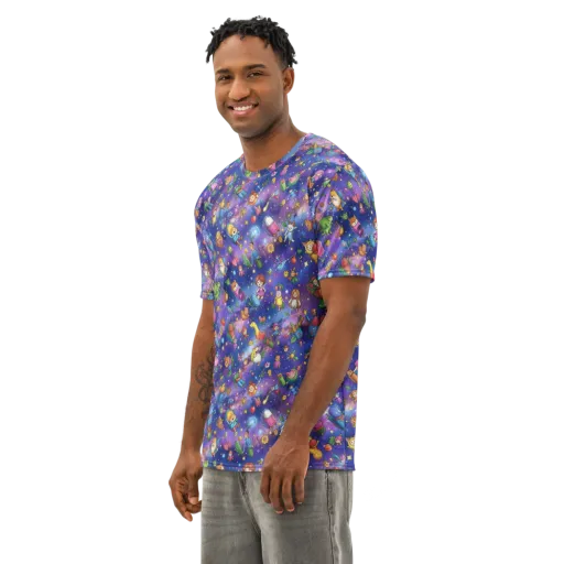 Starry Wonder on a Men's Cotton Crew Neck T-Shirt