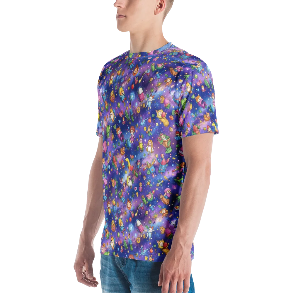 Starry Wonder on Men's Crew Neck T-Shirt — Left