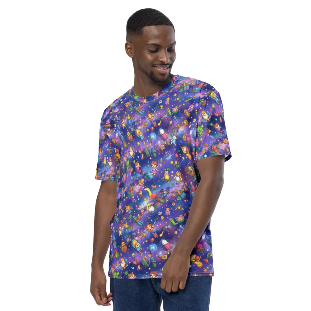Starry Wonder on Men's Crew Neck T-Shirt — Left