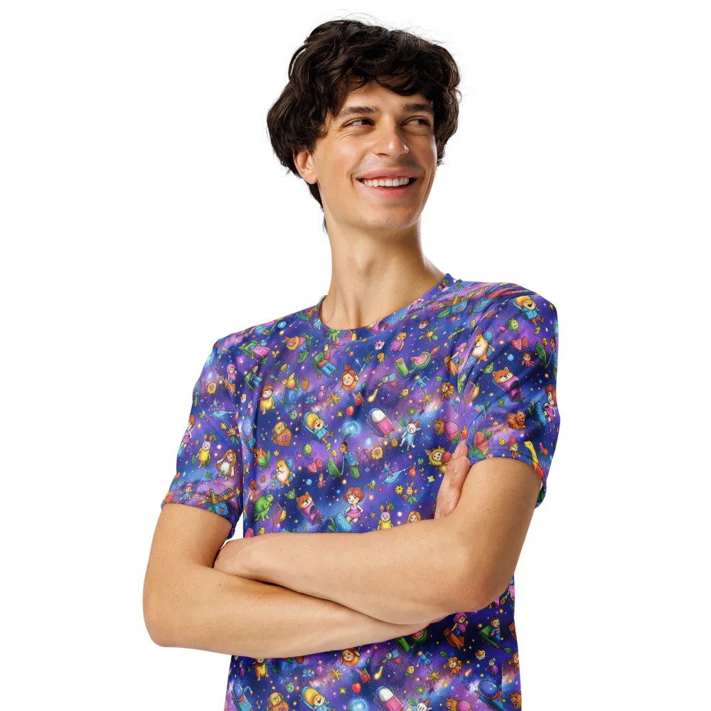 Starry Wonder on Men's Crew Neck T-Shirt — Left Front