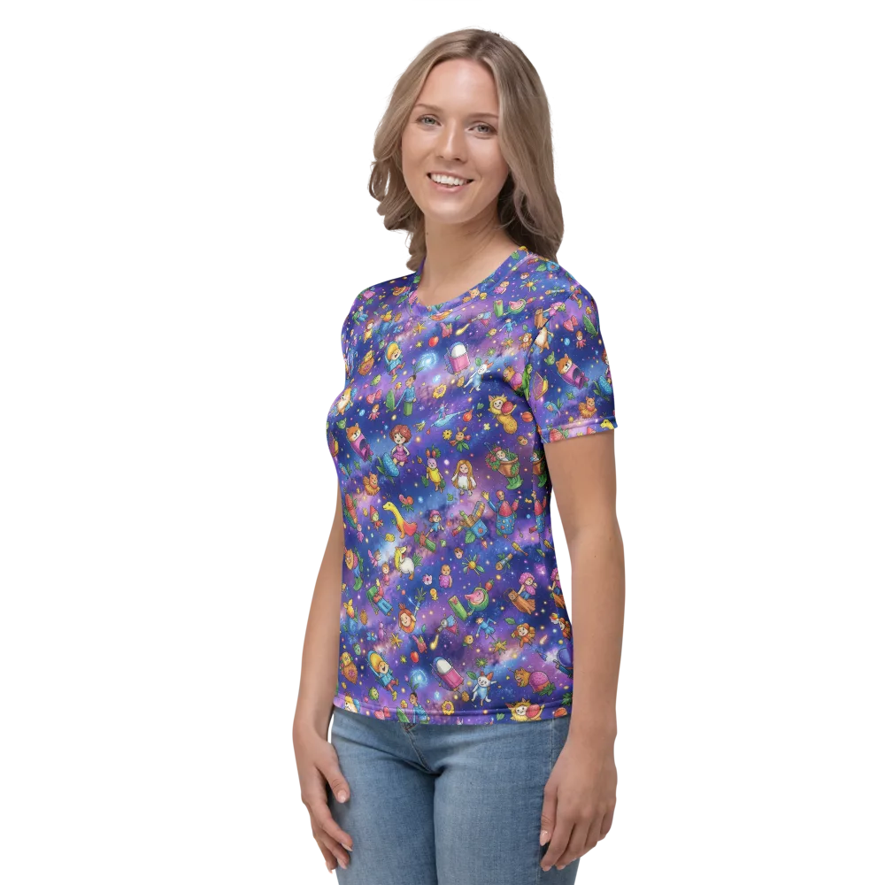 Starry Wonder on Women's Crew Neck T-Shirt — Left