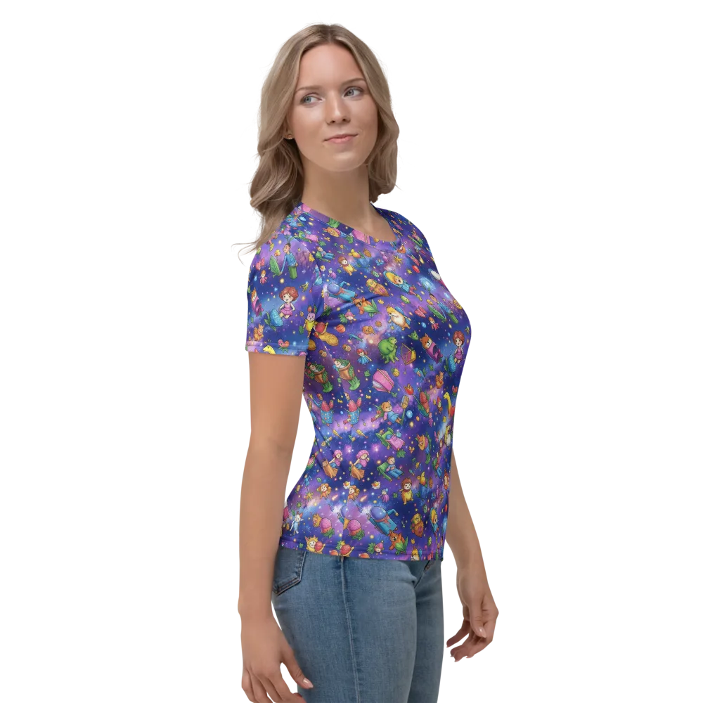 Starry Wonder on Women's Crew Neck T-Shirt — Right