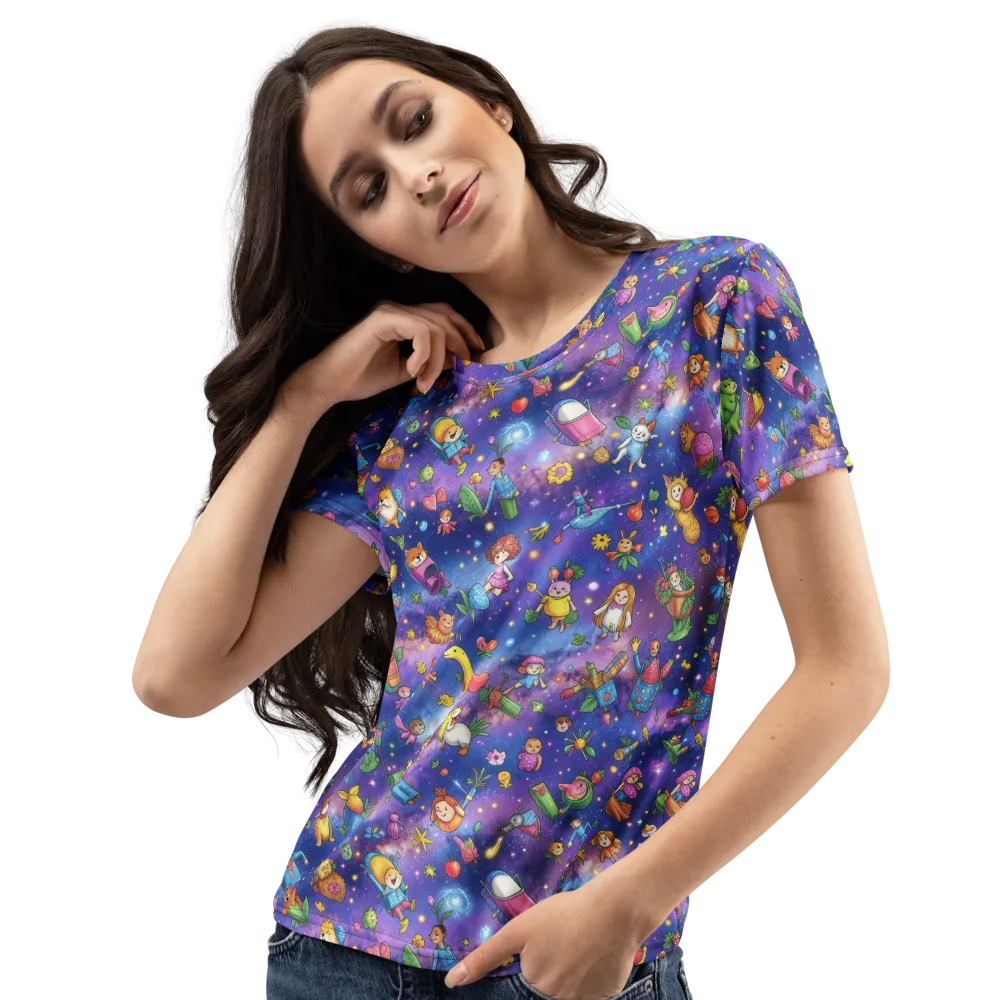 Starry Wonder on Women's Crew Neck T-Shirt — Left Front