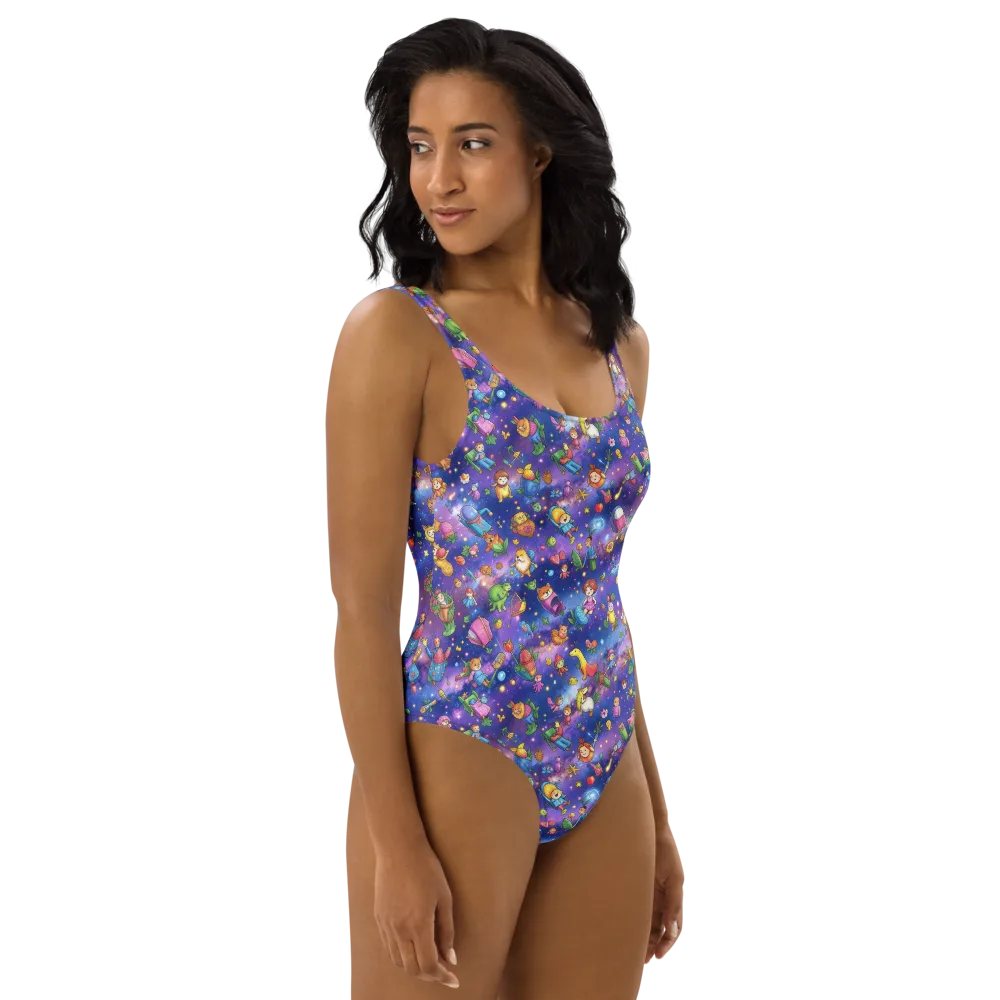 Starry Wonder on One-Piece Swimsuit — Right