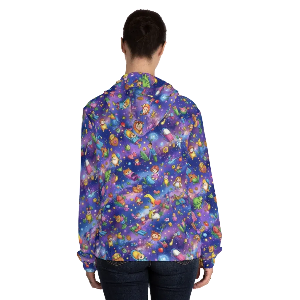 Starry Wonder on Women's Full-Zip Hoodie — Back On Person