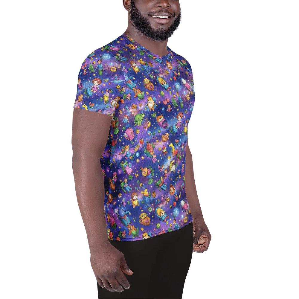 Starry Wonder on Men's Athletic T-Shirt — Right