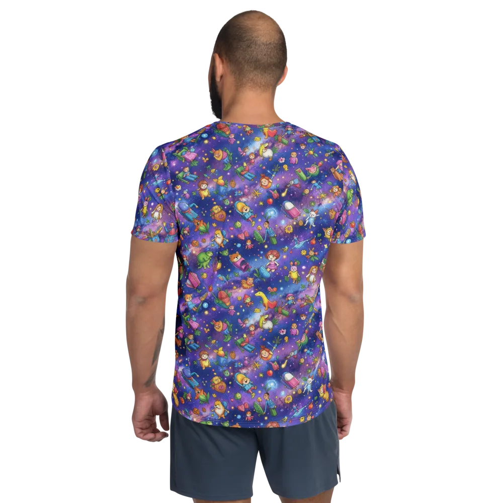 Starry Wonder on Men's Athletic T-Shirt — Back