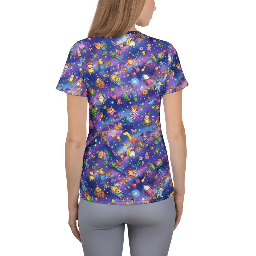 Starry Wonder on Women's Athletic T-Shirt — Back