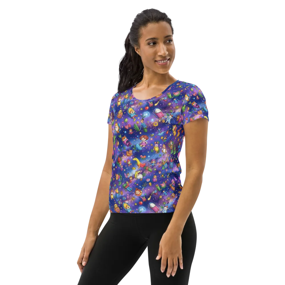 Starry Wonder on Women's Athletic T-Shirt — Left