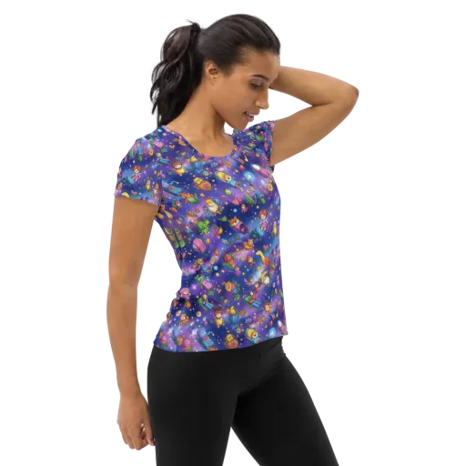 Starry Wonder on a Women's Athletic T-Shirt