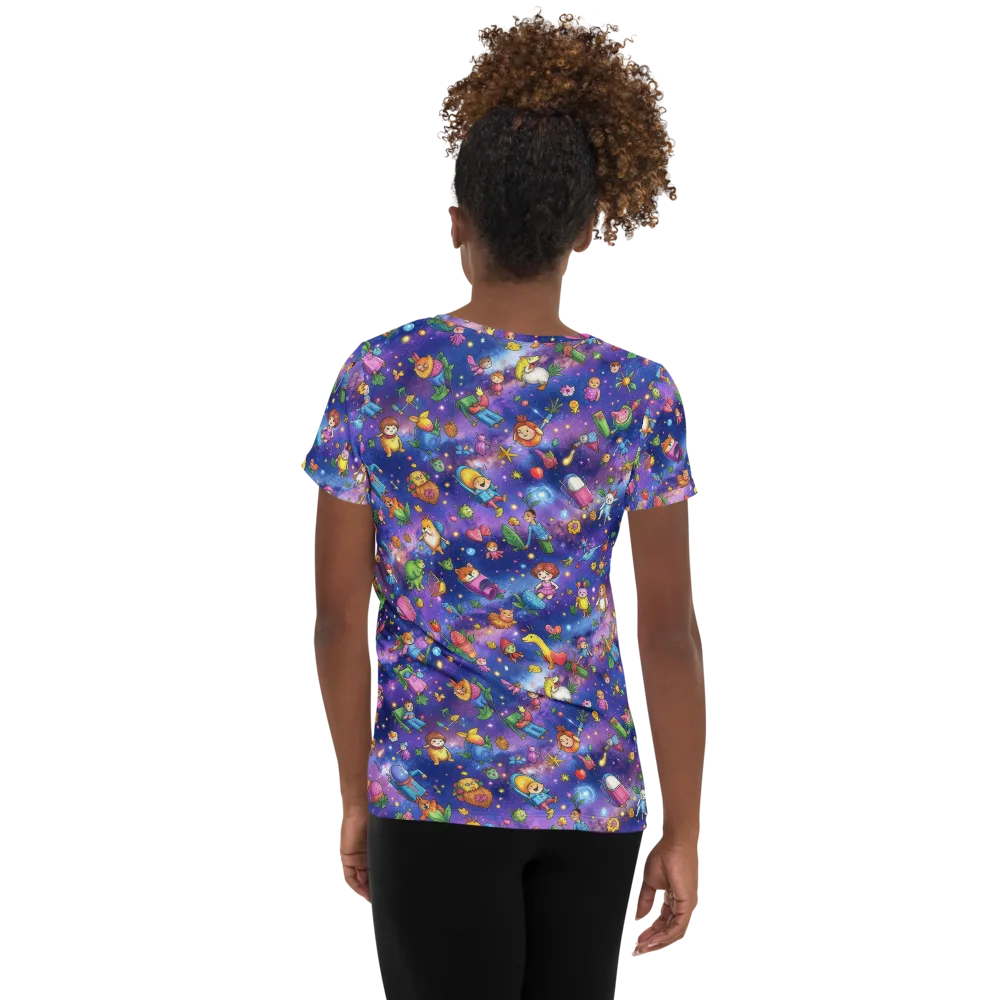 Starry Wonder on Women's Athletic T-Shirt — Back