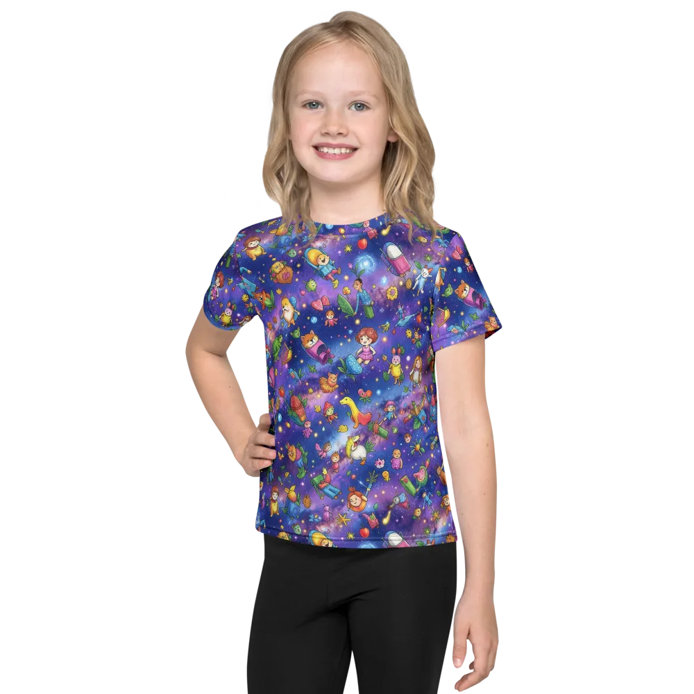 Starry Wonder on Kids Crew Neck T-Shirt — Front