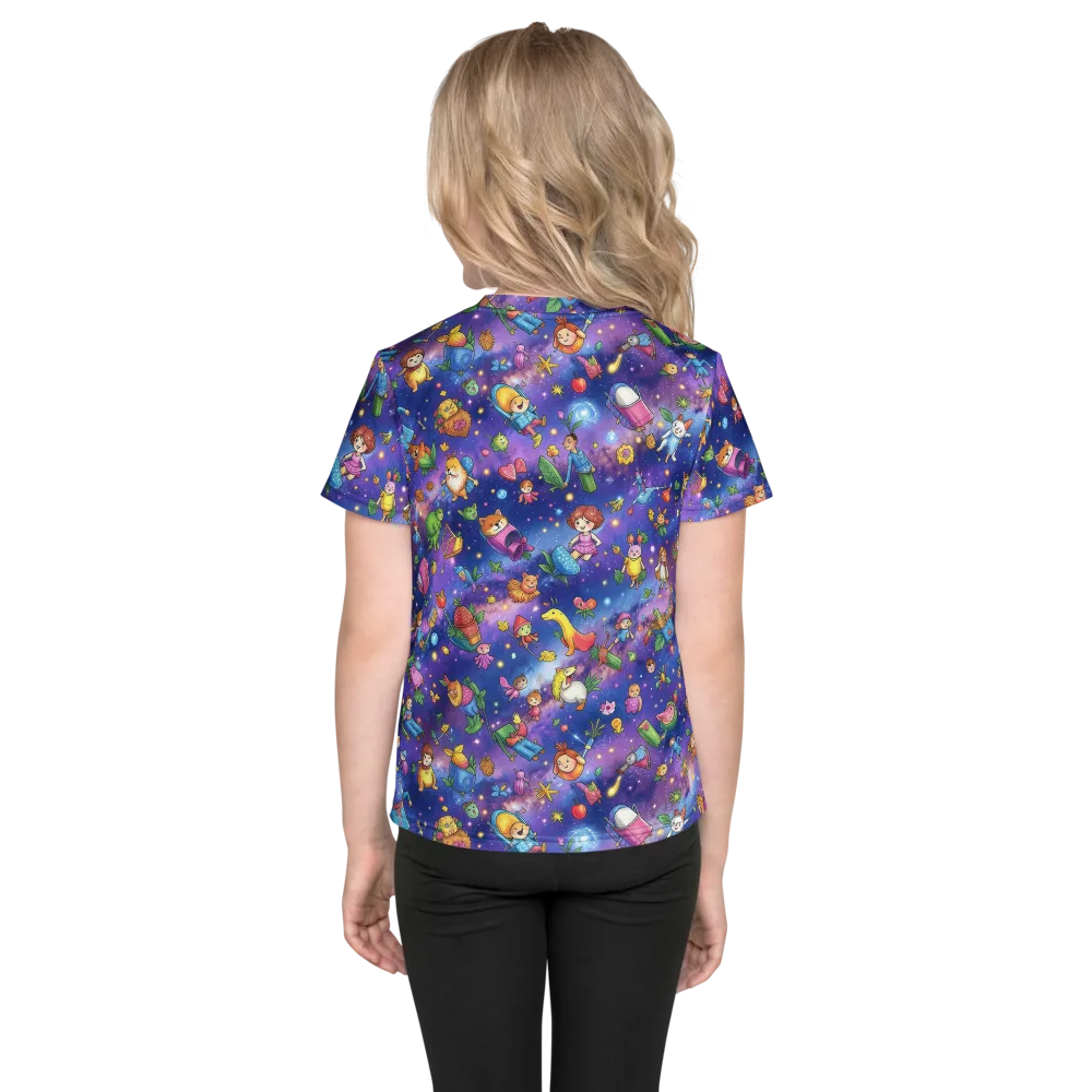 Starry Wonder on Kids Crew Neck T-Shirt — Back