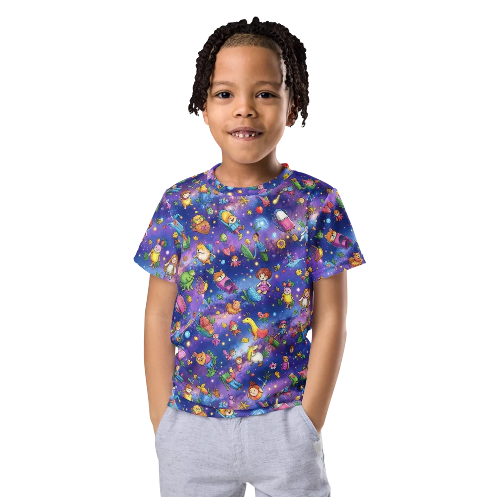 Starry Wonder on Kids Crew Neck T-Shirt — Front