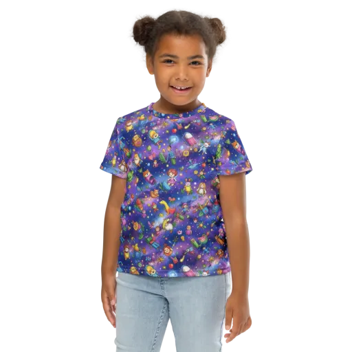 Starry Wonder on a Kids Crew Neck T-Shirt