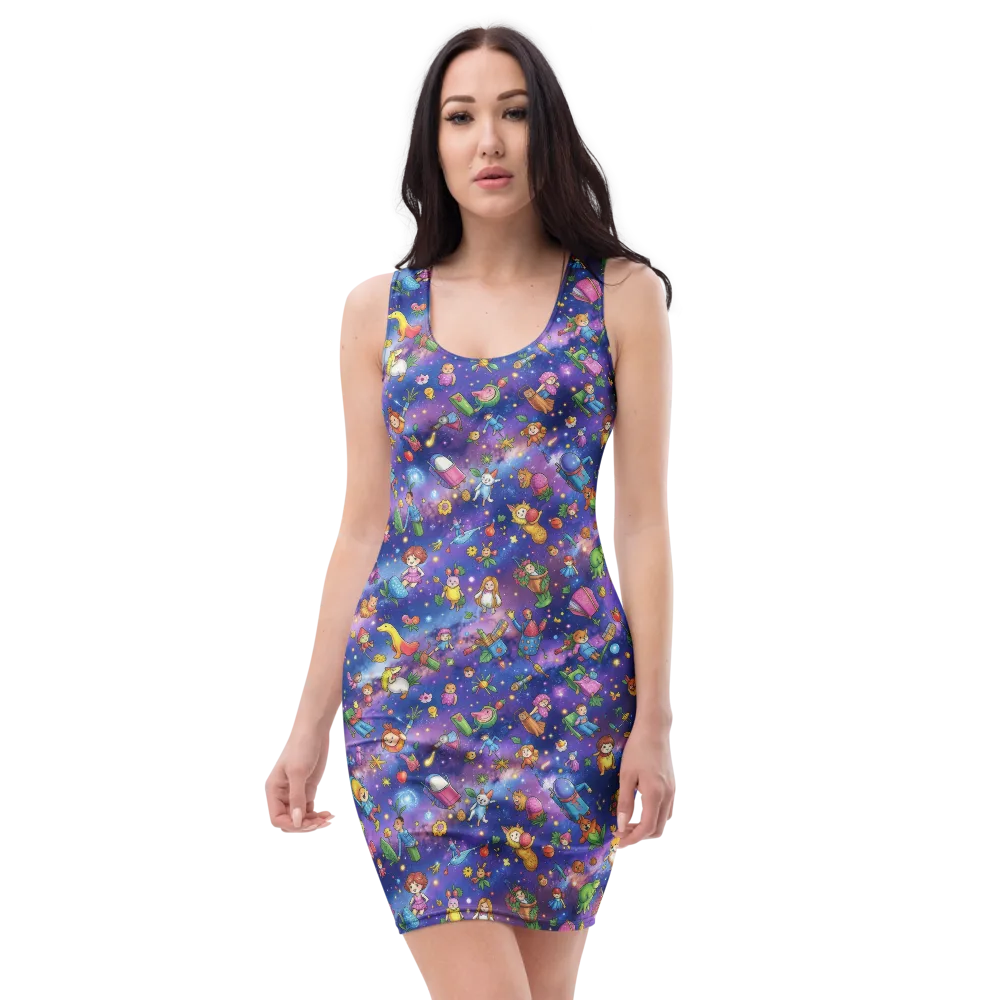 Starry Wonder on Bodycon Dress — Front