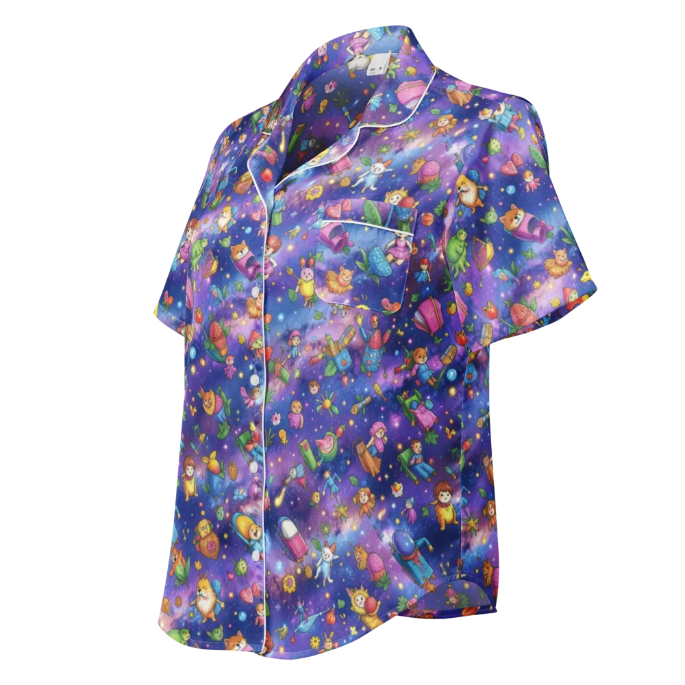 Starry Wonder on Women's Short Sleeve Pajama Top — Left Front