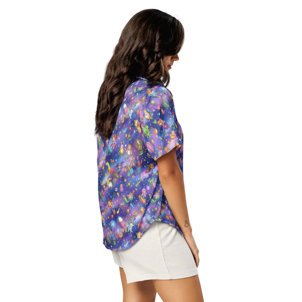 Starry Wonder on Women's Short Sleeve Pajama Top — Right Back