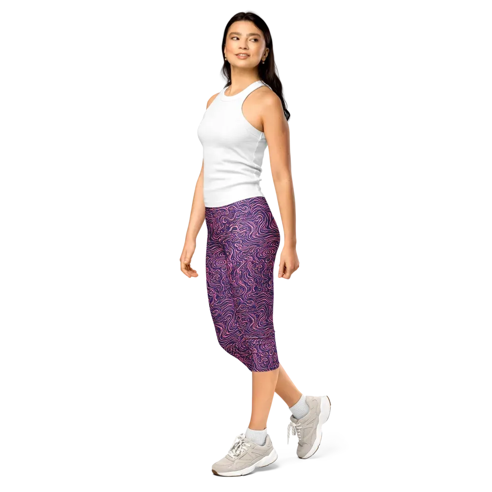Ethereal Etch on Capri Leggings — Left Front
