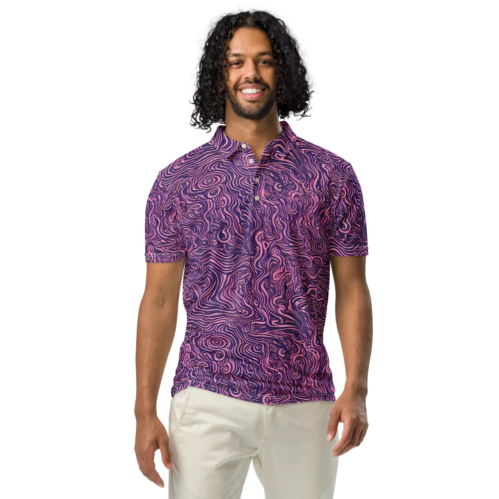 Ethereal Etch on Men's Slim Fit Polo Shirt — Front