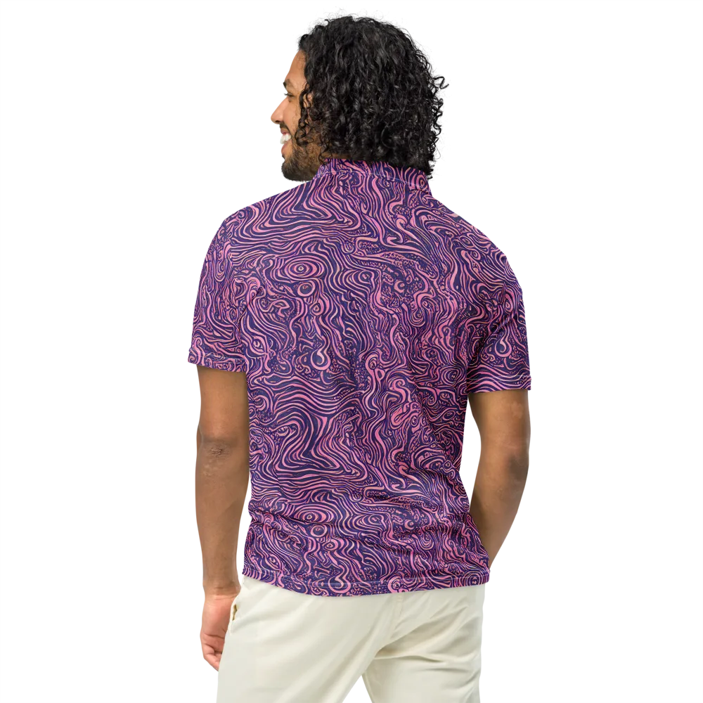 Ethereal Etch on Men's Slim Fit Polo Shirt — Back