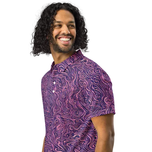 Ethereal Etch on a Men's Slim Fit Polo Shirt
