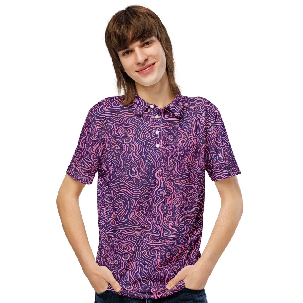 Ethereal Etch on Men's Slim Fit Polo Shirt — Front