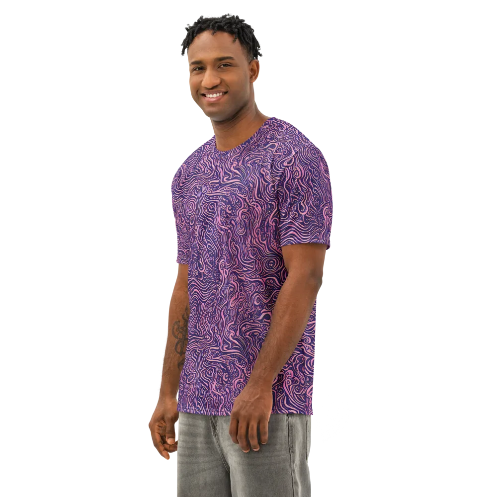 Ethereal Etch on Men's Cotton Crew Neck T-Shirt — Left Front
