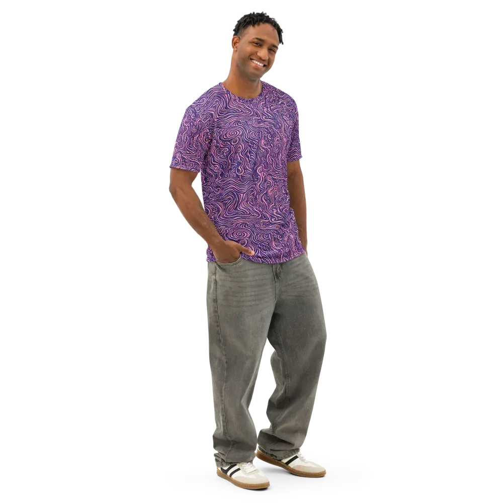Ethereal Etch on Men's Cotton Crew Neck T-Shirt — Right Front