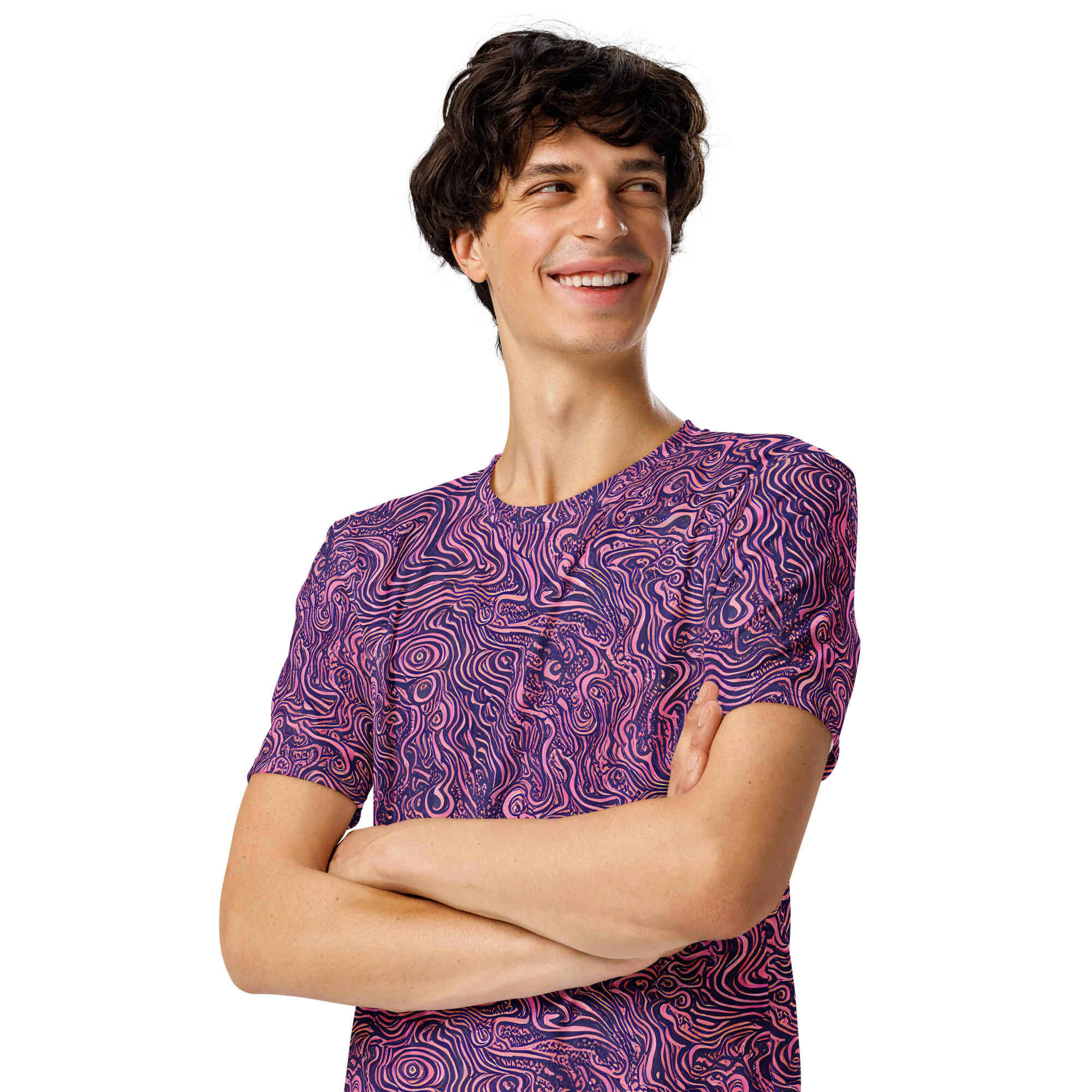 Ethereal Etch on Men's Crew Neck T-Shirt — Left Front