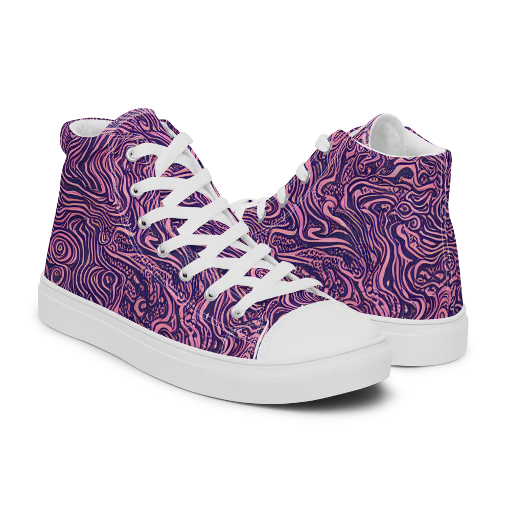 Ethereal Etch on Men's High Top Canvas Shoes — Right