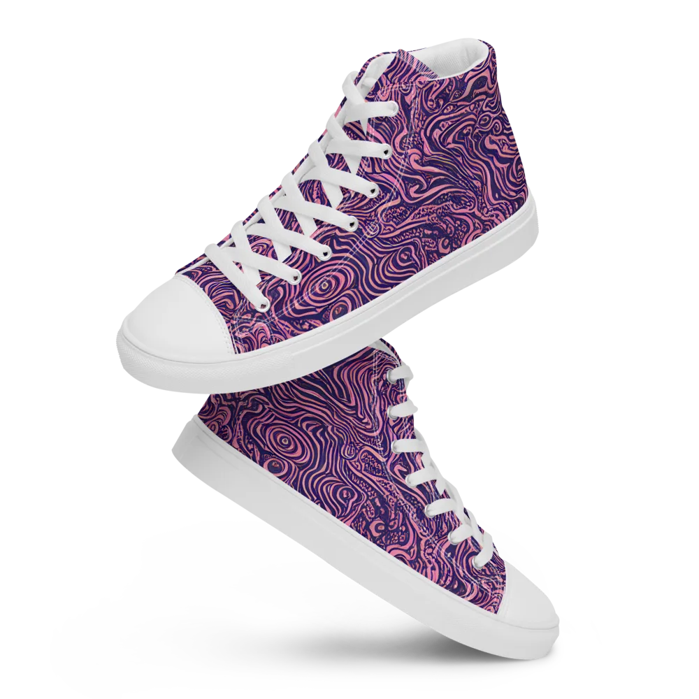 Ethereal Etch on Men's High Top Canvas Shoes — Front
