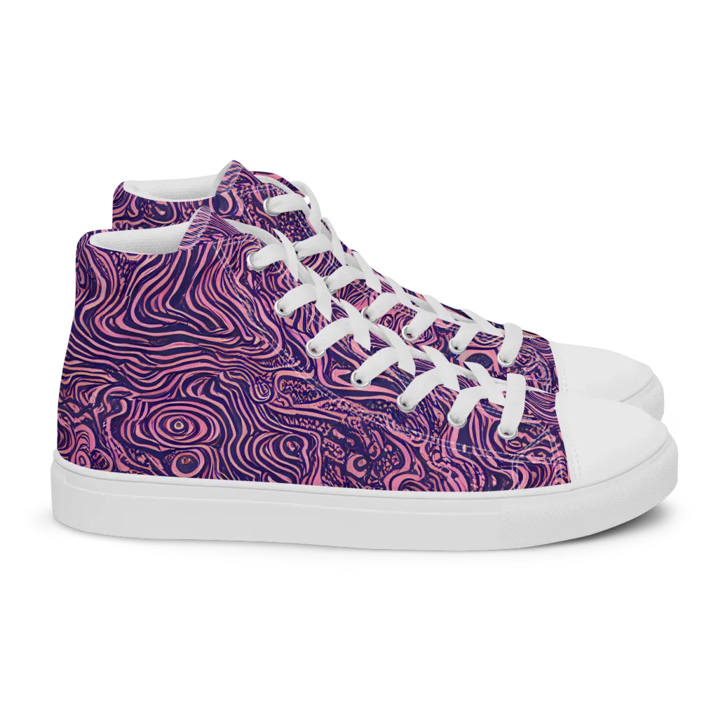 Ethereal Etch on Women's High Top Canvas Shoes — Right