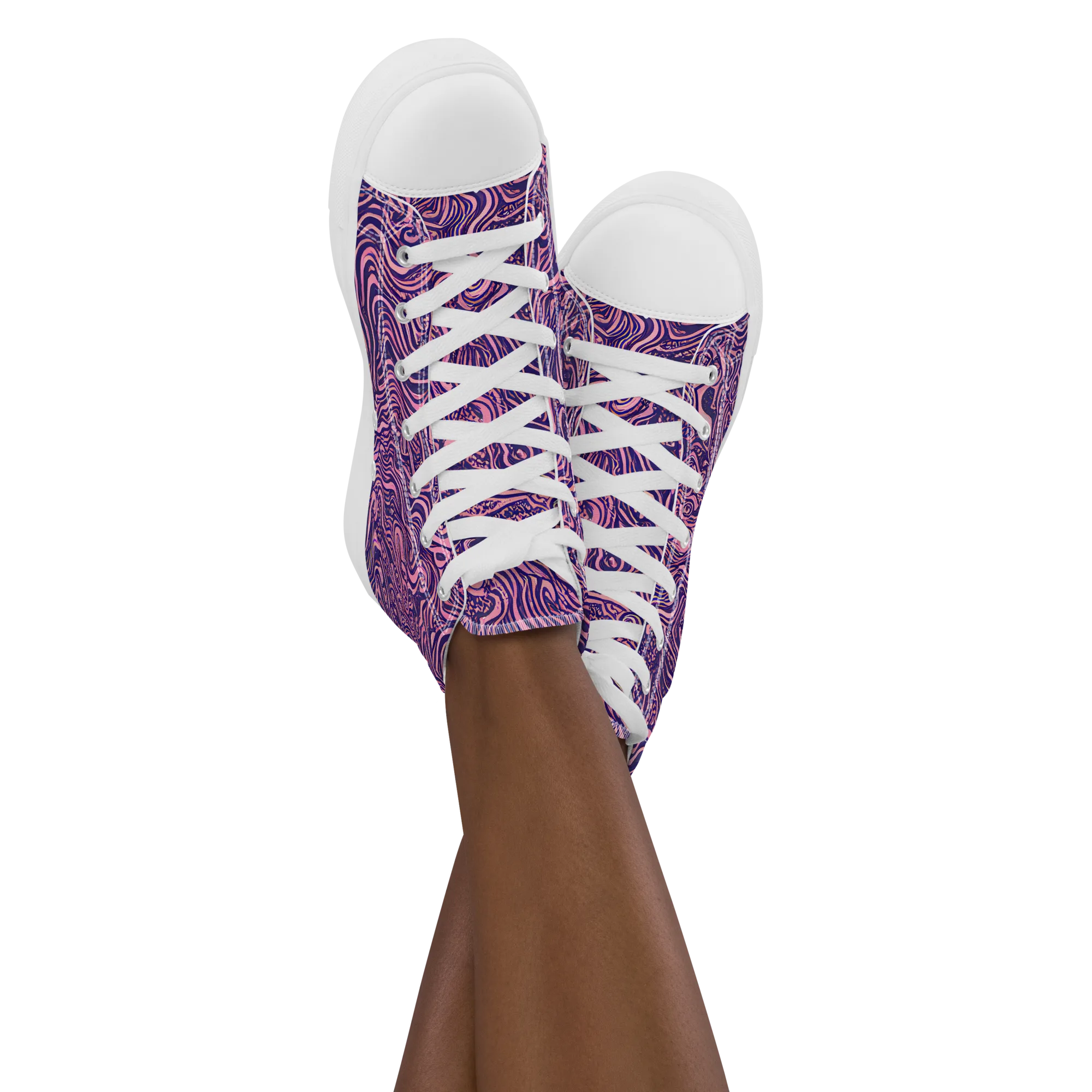 Ethereal Etch on Women's High Top Canvas Shoes — Front