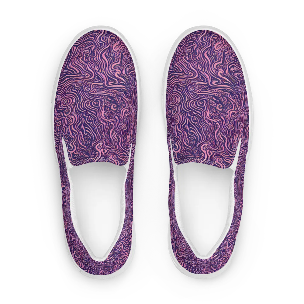 Ethereal Etch on Men's Slip-On Canvas Shoes — Front