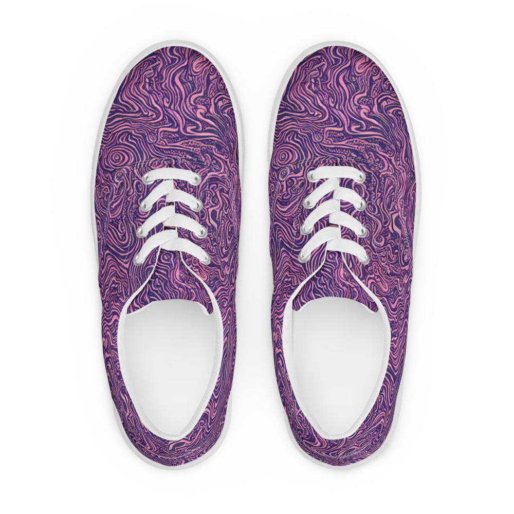 Ethereal Etch on Men's Lace-Up Canvas Shoes — Front